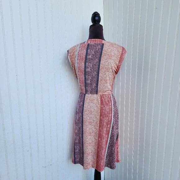 BCBG MAXAZRIA WOMEN'S Purple ORANGE DRESS Stretch WRAP CORAL ELEGANT XS - Picture 7 of 14